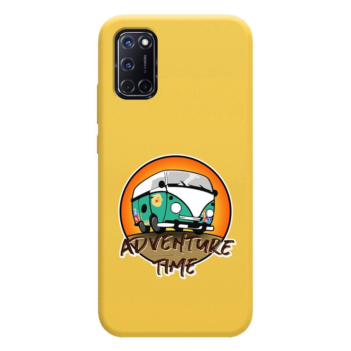 Funda Silicona Líquida Amarilla para Oppo A52 / A72 diseño Adventure Time Dibujos