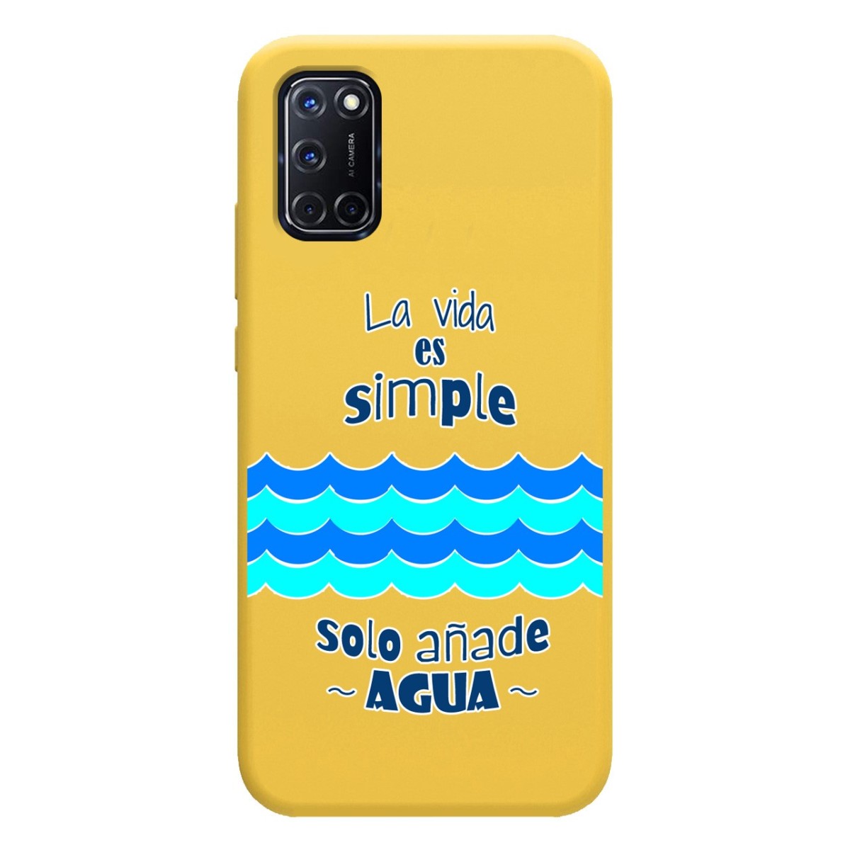 Funda Silicona Líquida Amarilla para Oppo A52 / A72 diseño Agua Dibujos