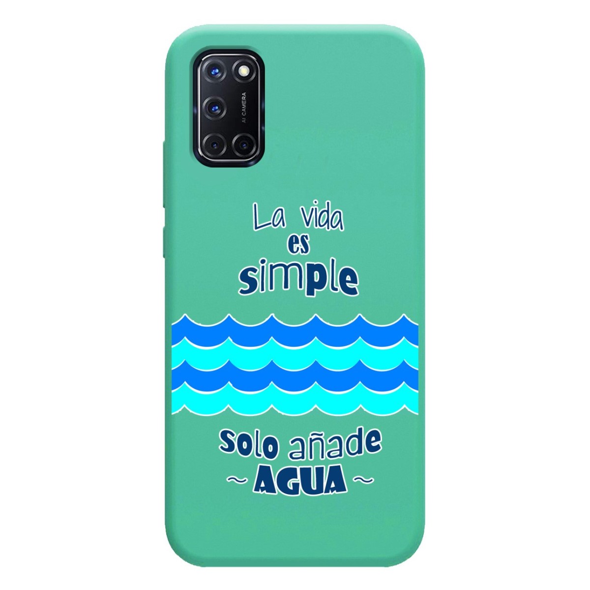 Funda Silicona Líquida Verde para Oppo A52 / A72 diseño Agua Dibujos