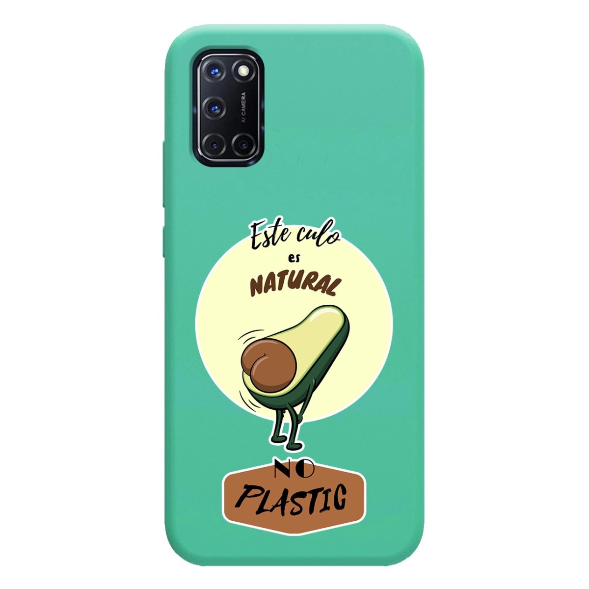 Funda Silicona Líquida Verde para Oppo A52 / A72 diseño Culo Natural Dibujos