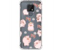 Funda Silicona Antigolpes para Motorola Moto E7 diseño Cerdos Dibujos