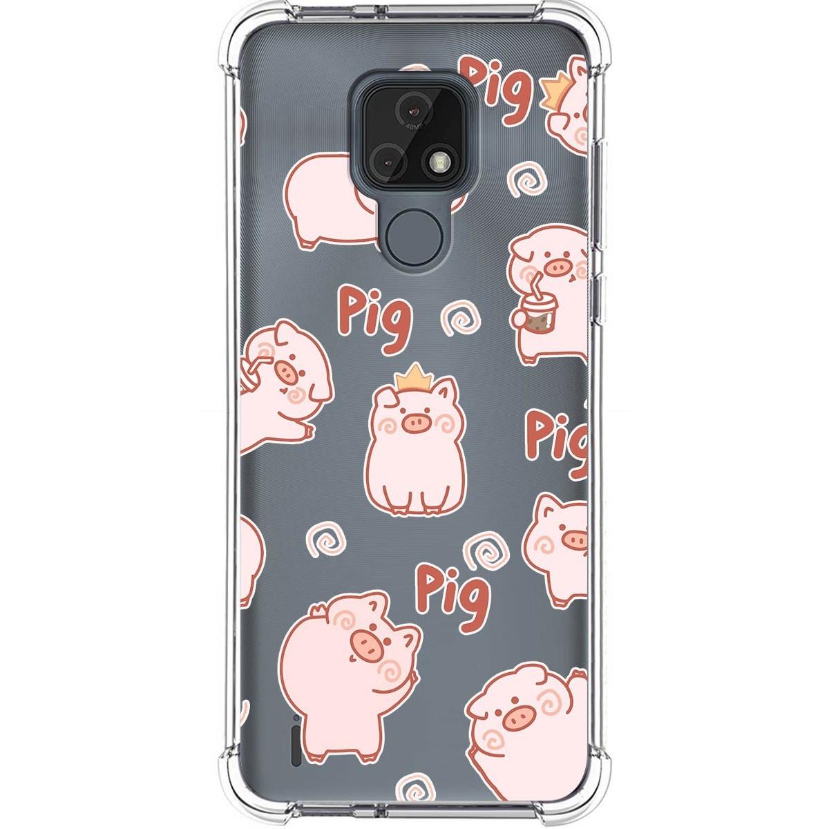 Funda Silicona Antigolpes para Motorola Moto E7 diseño Cerdos Dibujos
