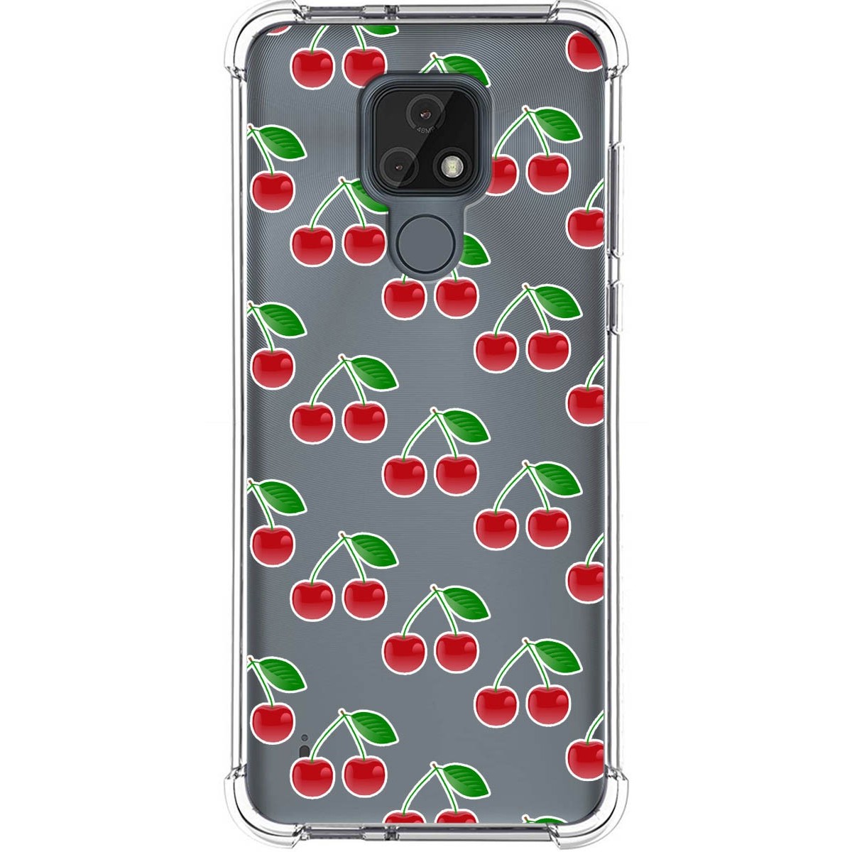 Funda Silicona Antigolpes para Motorola Moto E7 diseño Cerezas Dibujos