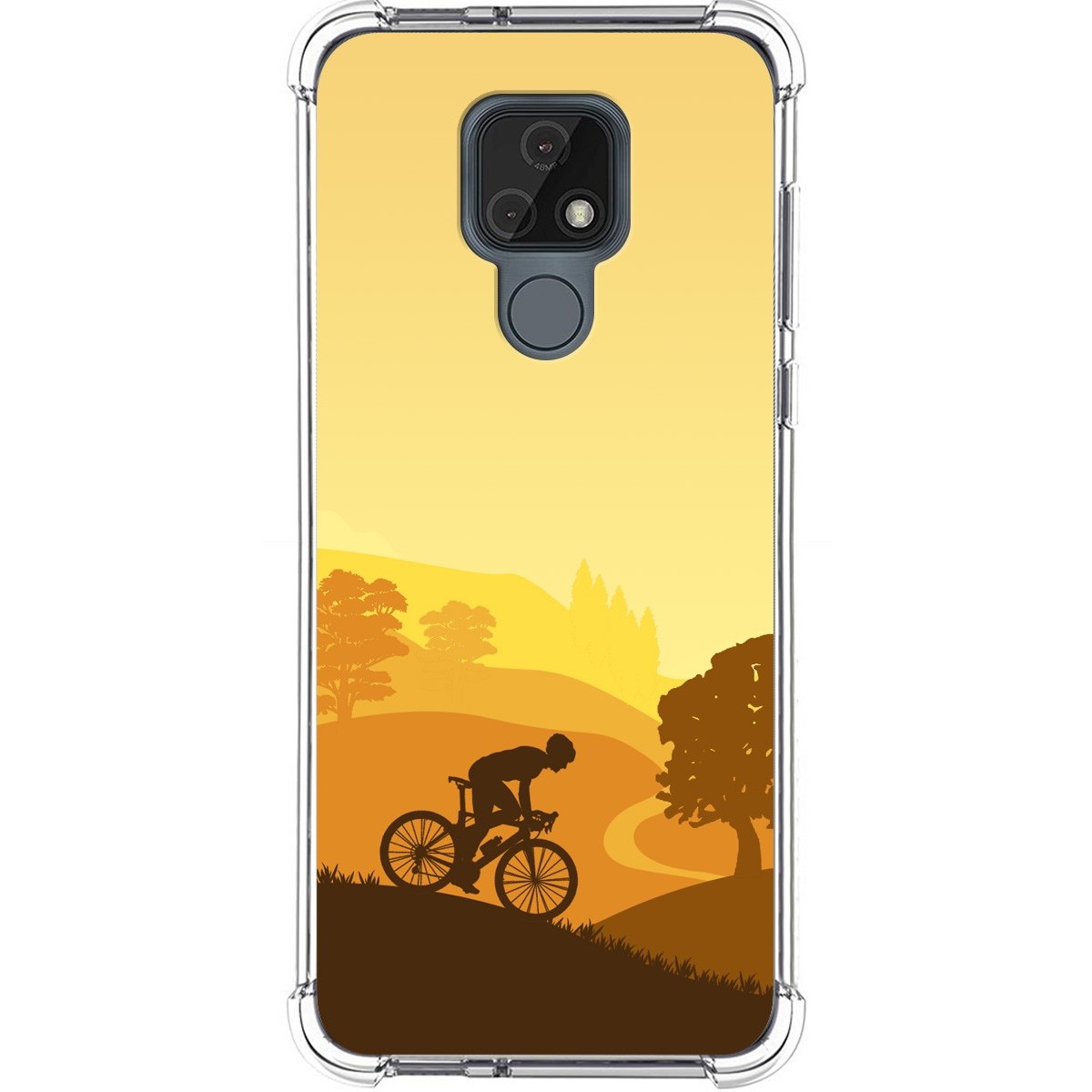 Funda Silicona Antigolpes para Motorola Moto E7 diseño Ciclista Dibujos