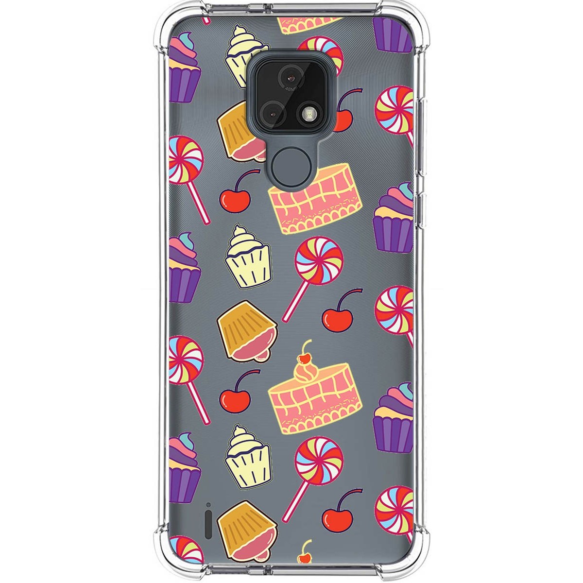 Funda Silicona Antigolpes para Motorola Moto E7 diseño Dulces 01 Dibujos