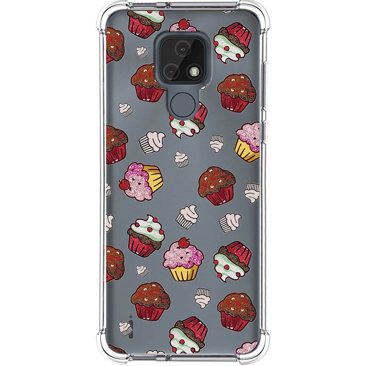 Funda Silicona Antigolpes para Motorola Moto E7 diseño Muffins Dibujos