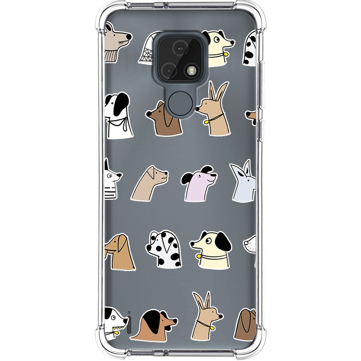 Funda Silicona Antigolpes para Motorola Moto E7 diseño Perros Dibujos