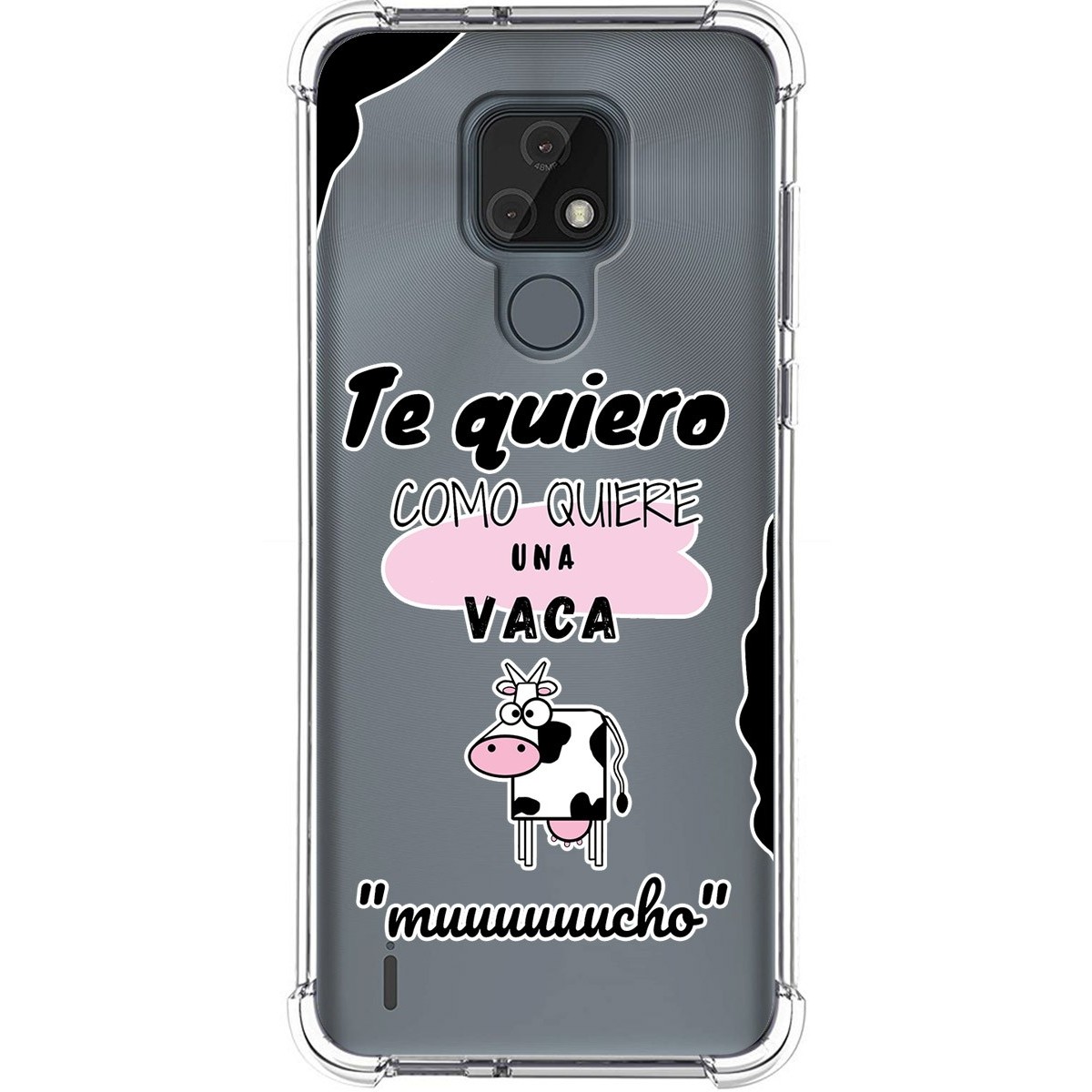 Funda Silicona Antigolpes para Motorola Moto E7 diseño Vaca Dibujos