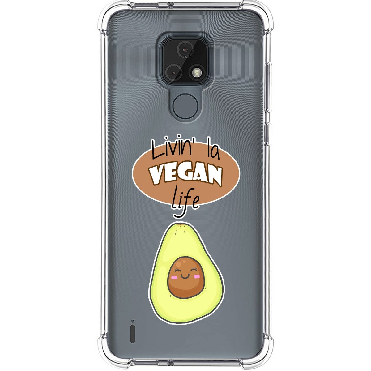 Funda Silicona Antigolpes para Motorola Moto E7 diseño Vegan Life Dibujos