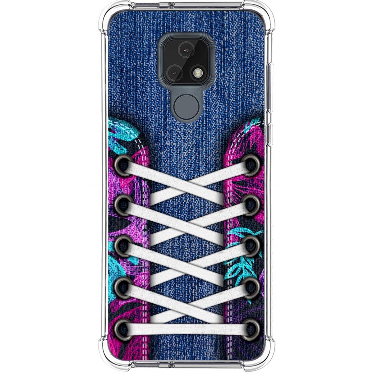 Funda Silicona Antigolpes para Motorola Moto E7 diseño Zapatillas 06 Dibujos