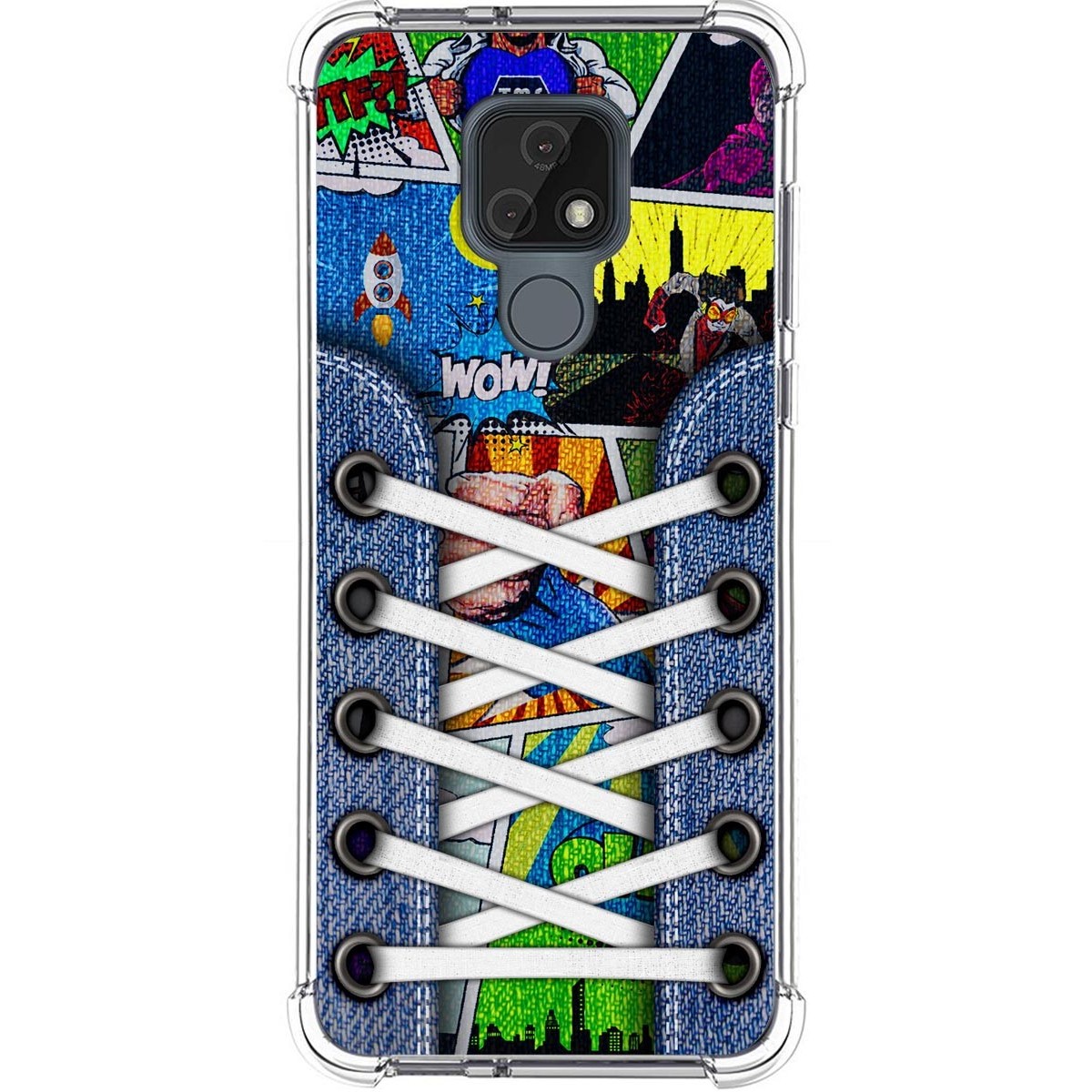 Funda Silicona Antigolpes para Motorola Moto E7 diseño Zapatillas 14 Dibujos