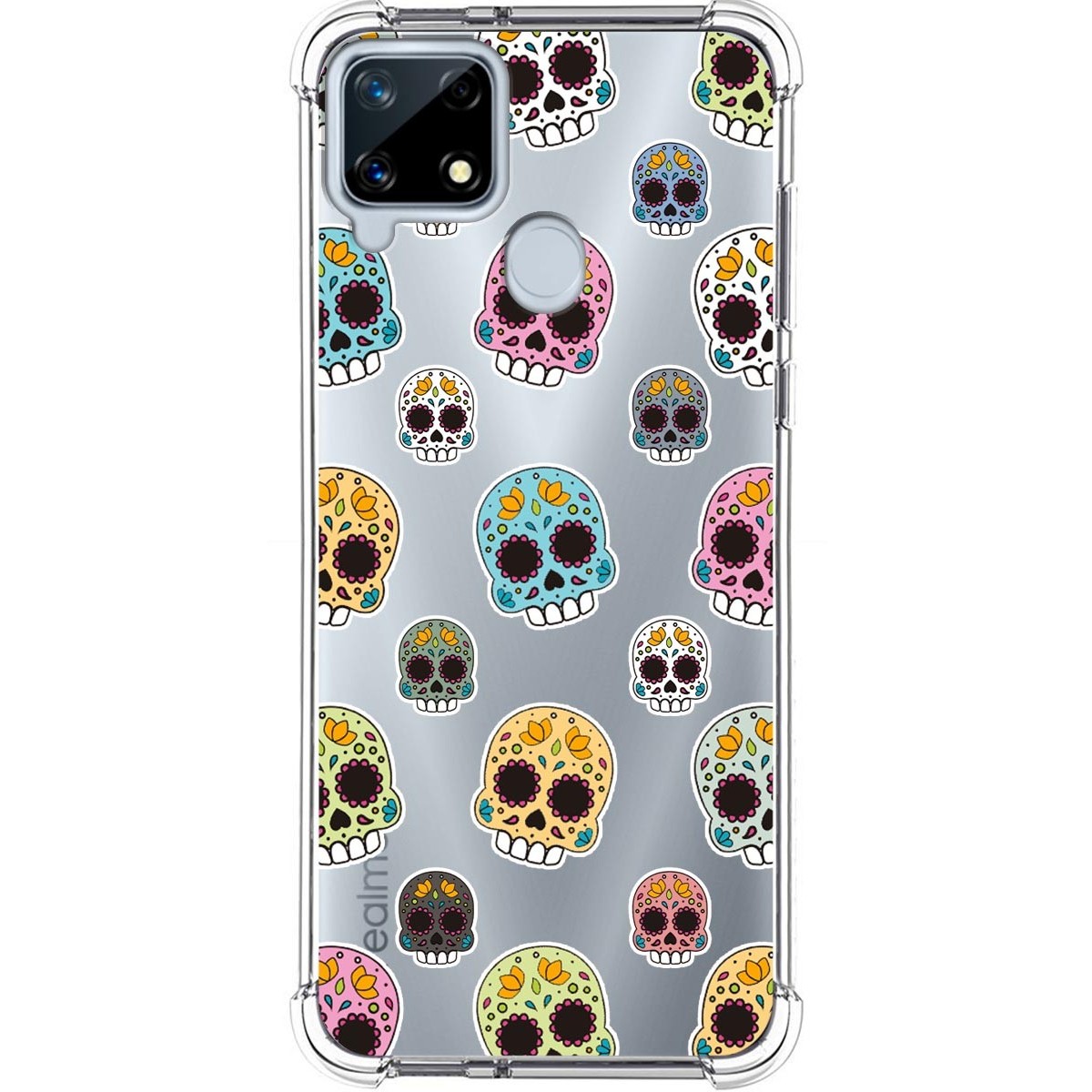 Funda Silicona Antigolpes para Realme 7i / Narzo 30A diseño Catrina Dibujos