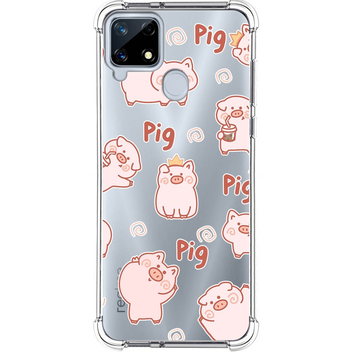 Funda Silicona Antigolpes para Realme 7i / Narzo 30A diseño Cerdos Dibujos