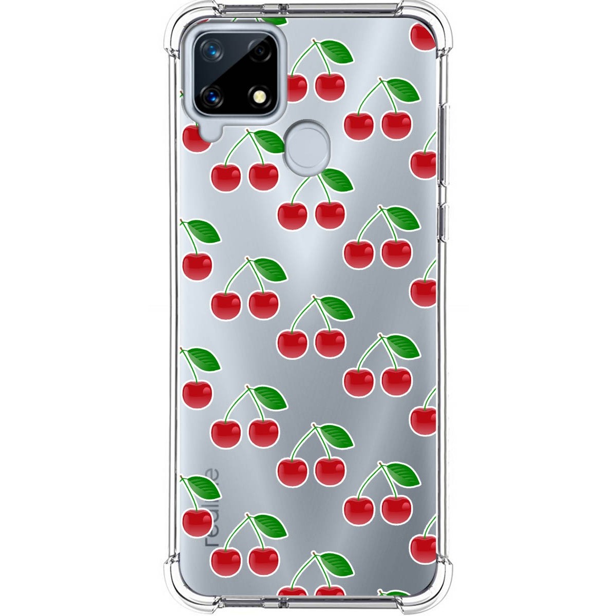 Funda Silicona Antigolpes para Realme 7i / Narzo 30A diseño Cerezas Dibujos