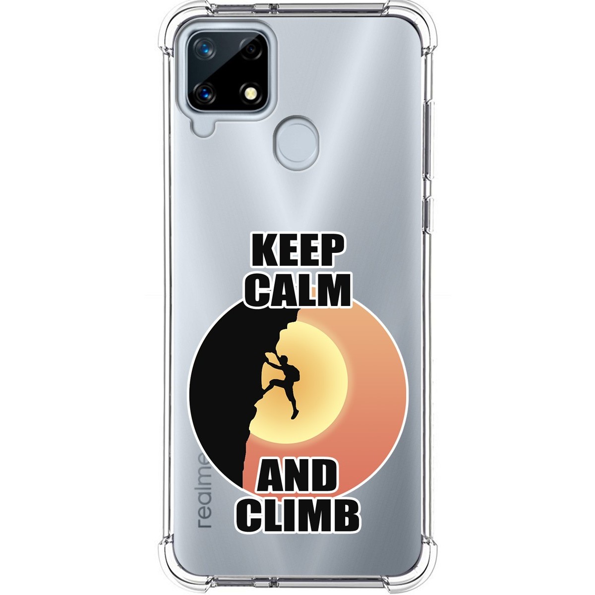 Funda Silicona Antigolpes para Realme 7i / Narzo 30A diseño Hombre Escalada Dibujos