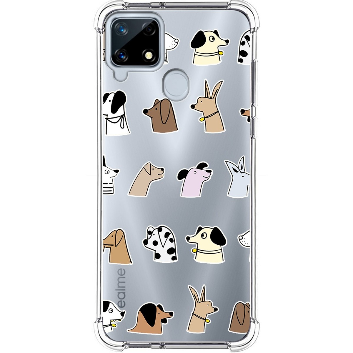 Funda Silicona Antigolpes para Realme 7i / Narzo 30A diseño Perros Dibujos