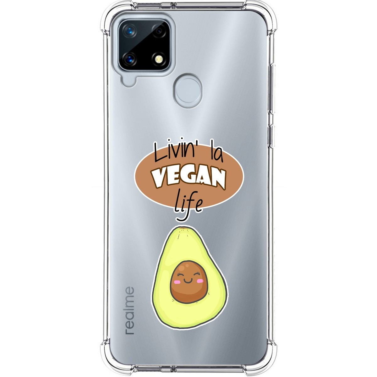 Funda Silicona Antigolpes para Realme 7i / Narzo 30A diseño Vegan Life Dibujos