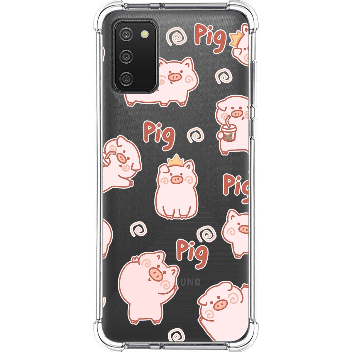 Funda Silicona Antigolpes para Samsung Galaxy A02s diseño Cerdos Dibujos