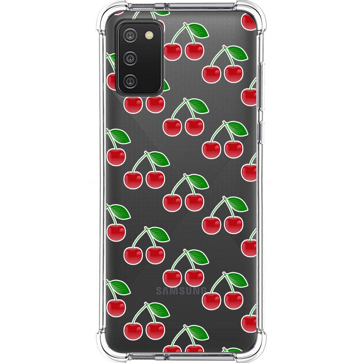 Funda Silicona Antigolpes para Samsung Galaxy A02s diseño Cerezas Dibujos