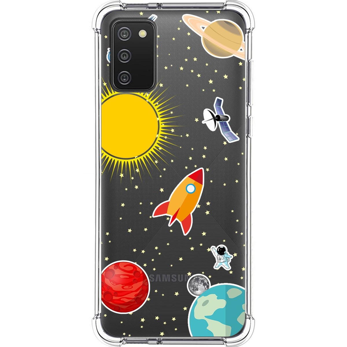 Funda Silicona Antigolpes para Samsung Galaxy A02s diseño Espacio Dibujos