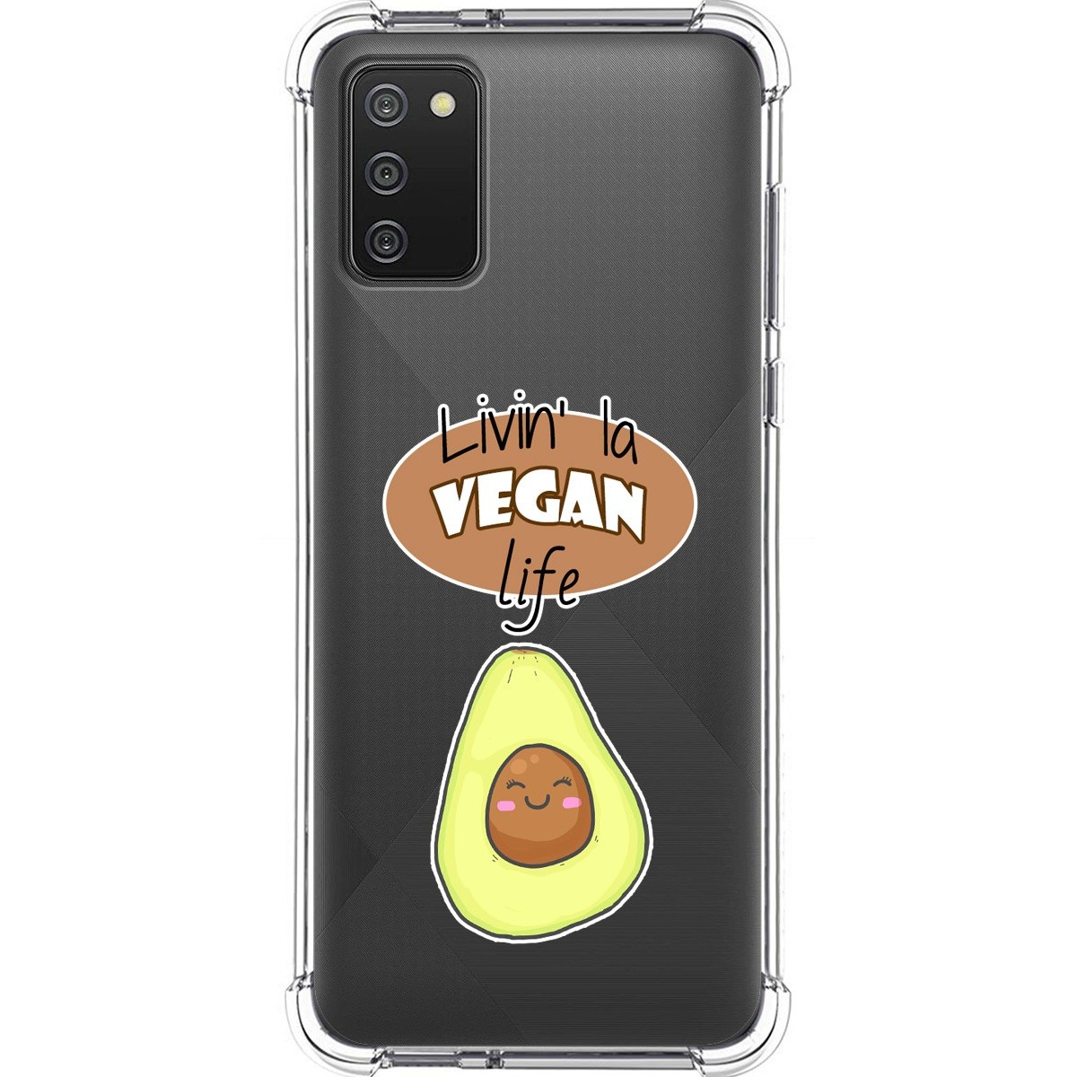 Funda Silicona Antigolpes para Samsung Galaxy A02s diseño Vegan Life Dibujos
