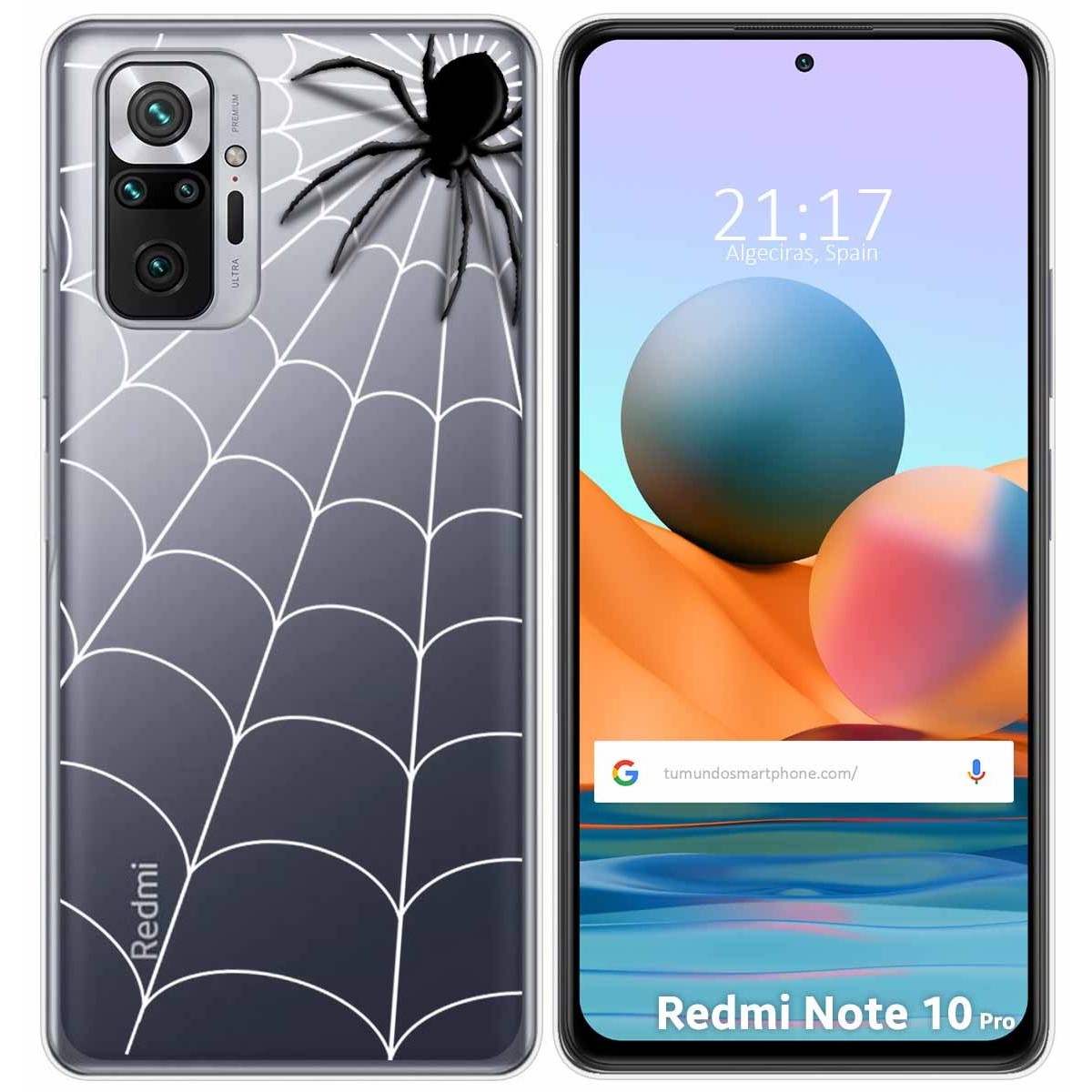 Funda Gel Transparente para Xiaomi Redmi Note 10 Pro diseño Araña Dibujos