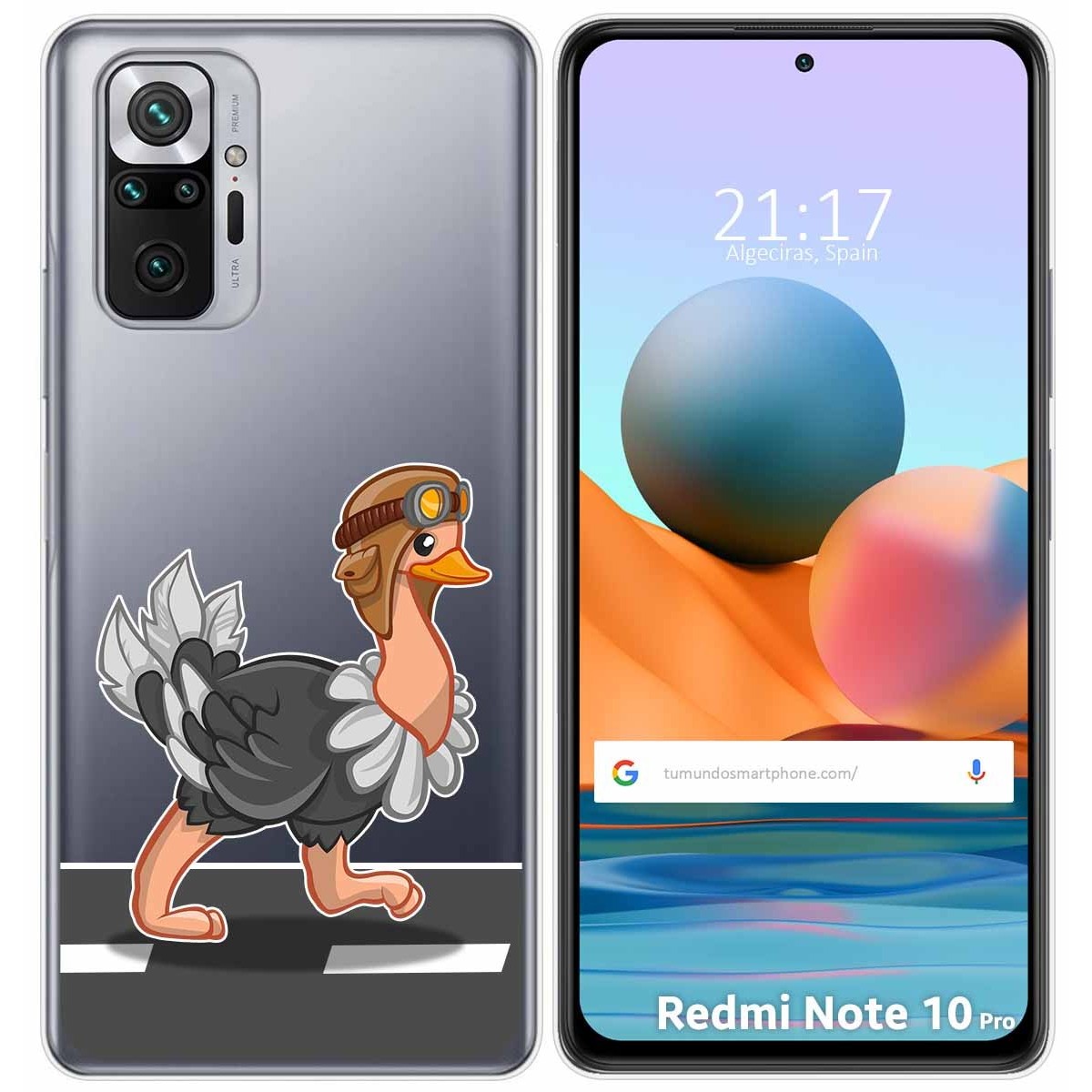 Funda Gel Transparente para Xiaomi Redmi Note 10 Pro diseño Avestruz Dibujos