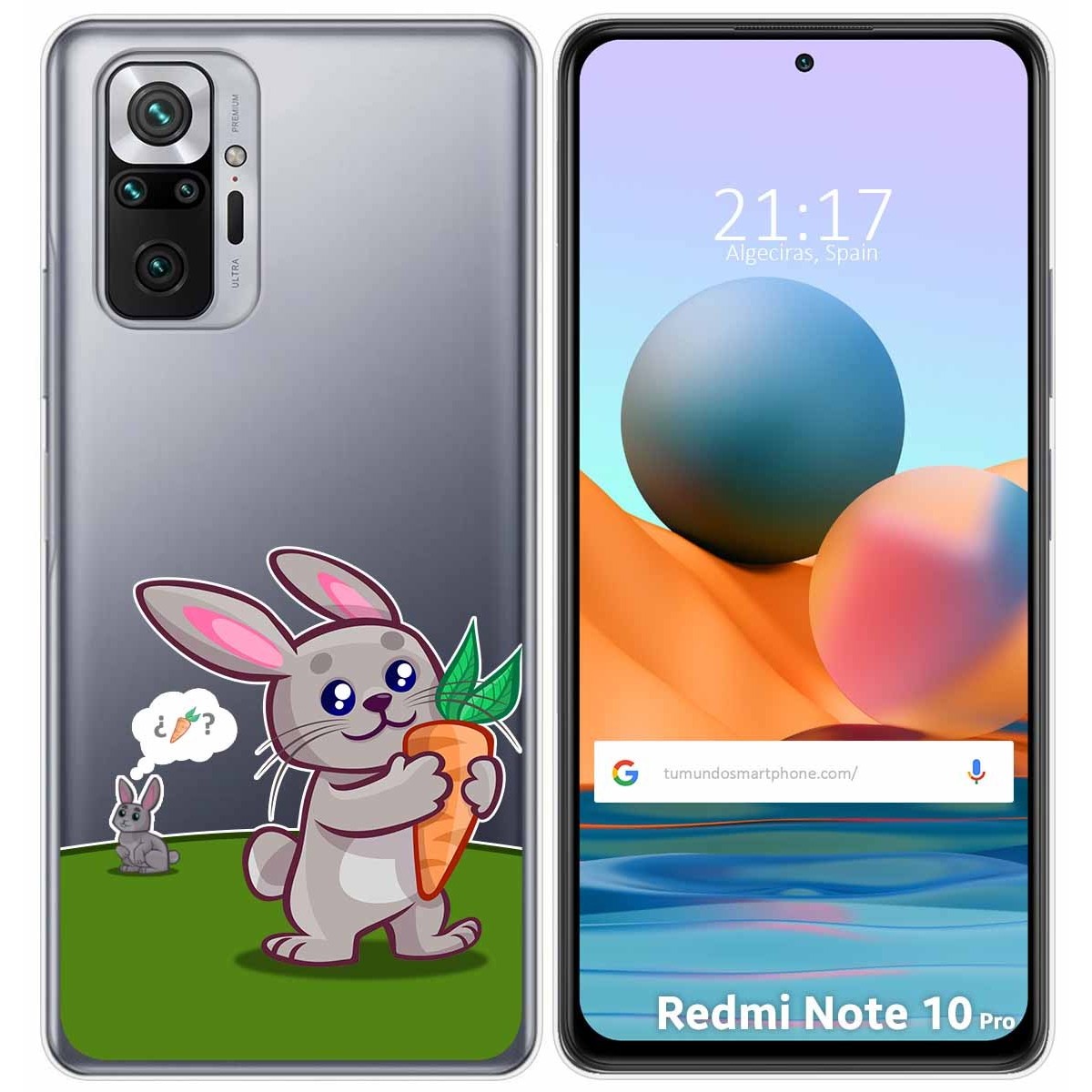 Funda Gel Transparente para Xiaomi Redmi Note 10 Pro diseño Conejo Dibujos