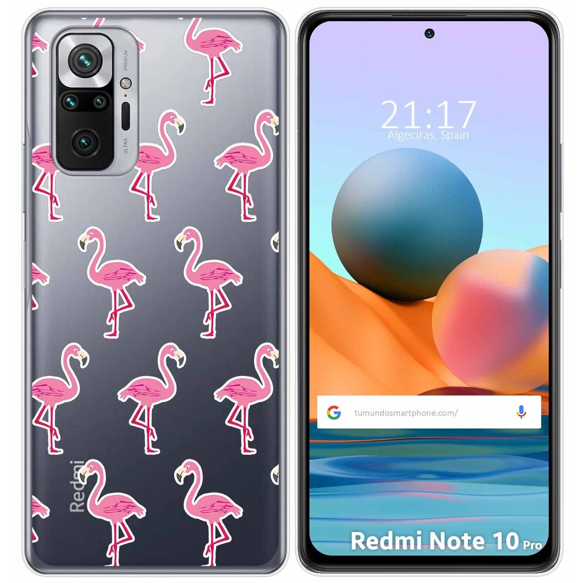 Funda Gel Transparente para Xiaomi Redmi Note 10 Pro diseño Flamenco Dibujos