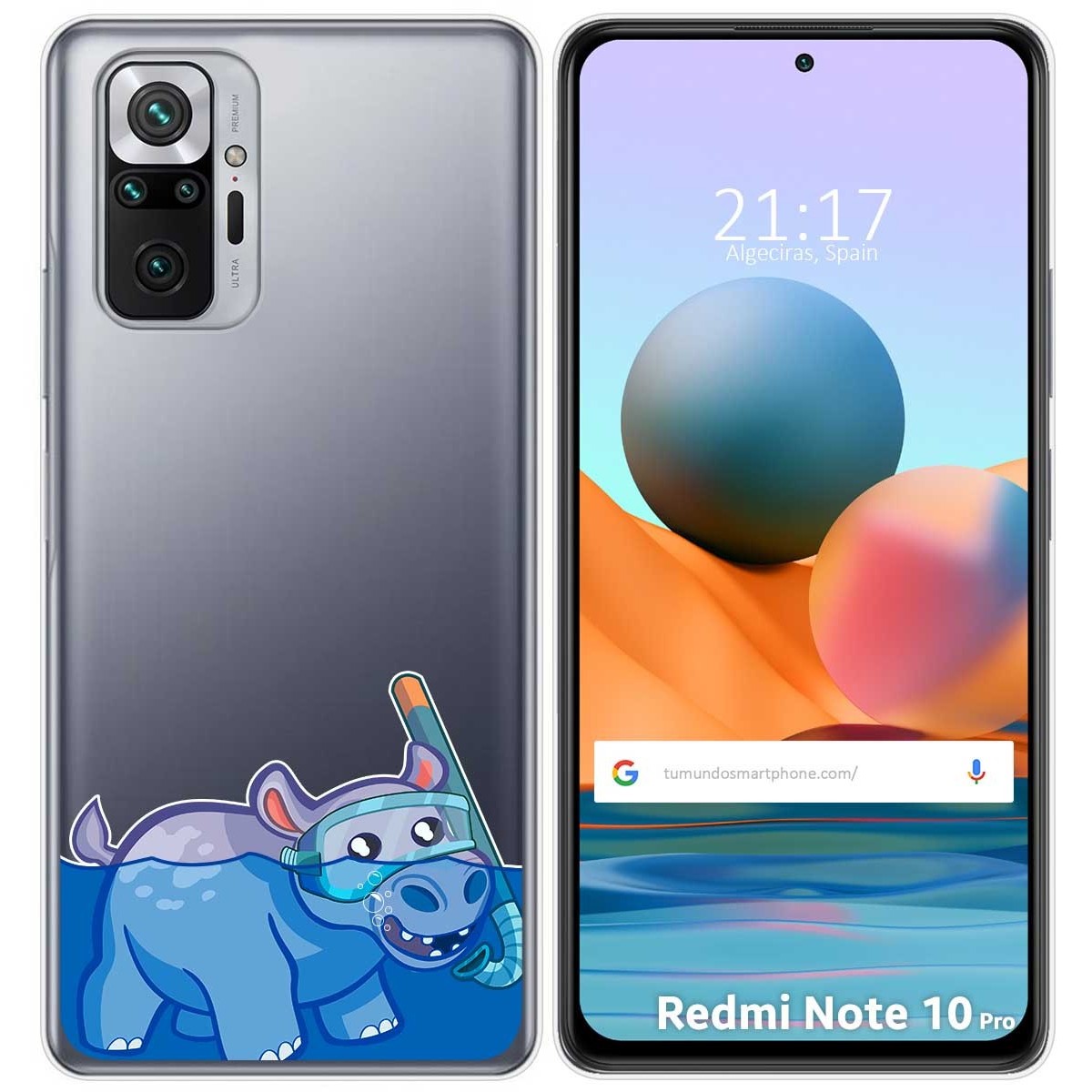 Funda Gel Transparente para Xiaomi Redmi Note 10 Pro diseño Hipo Dibujos