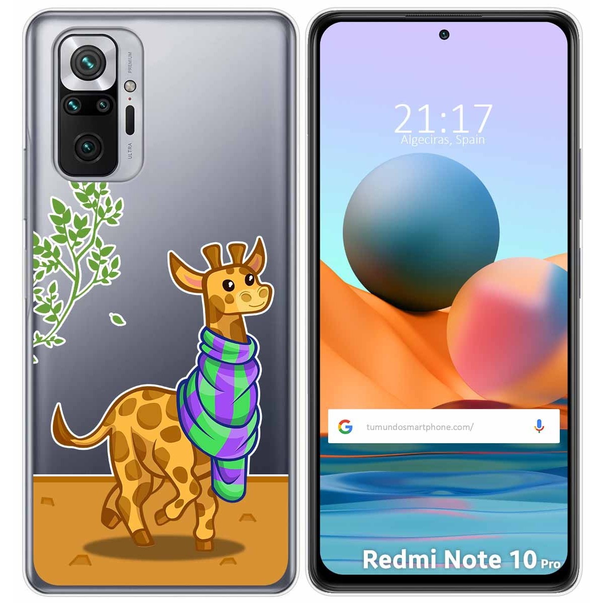 Funda Gel Transparente para Xiaomi Redmi Note 10 Pro diseño Jirafa Dibujos