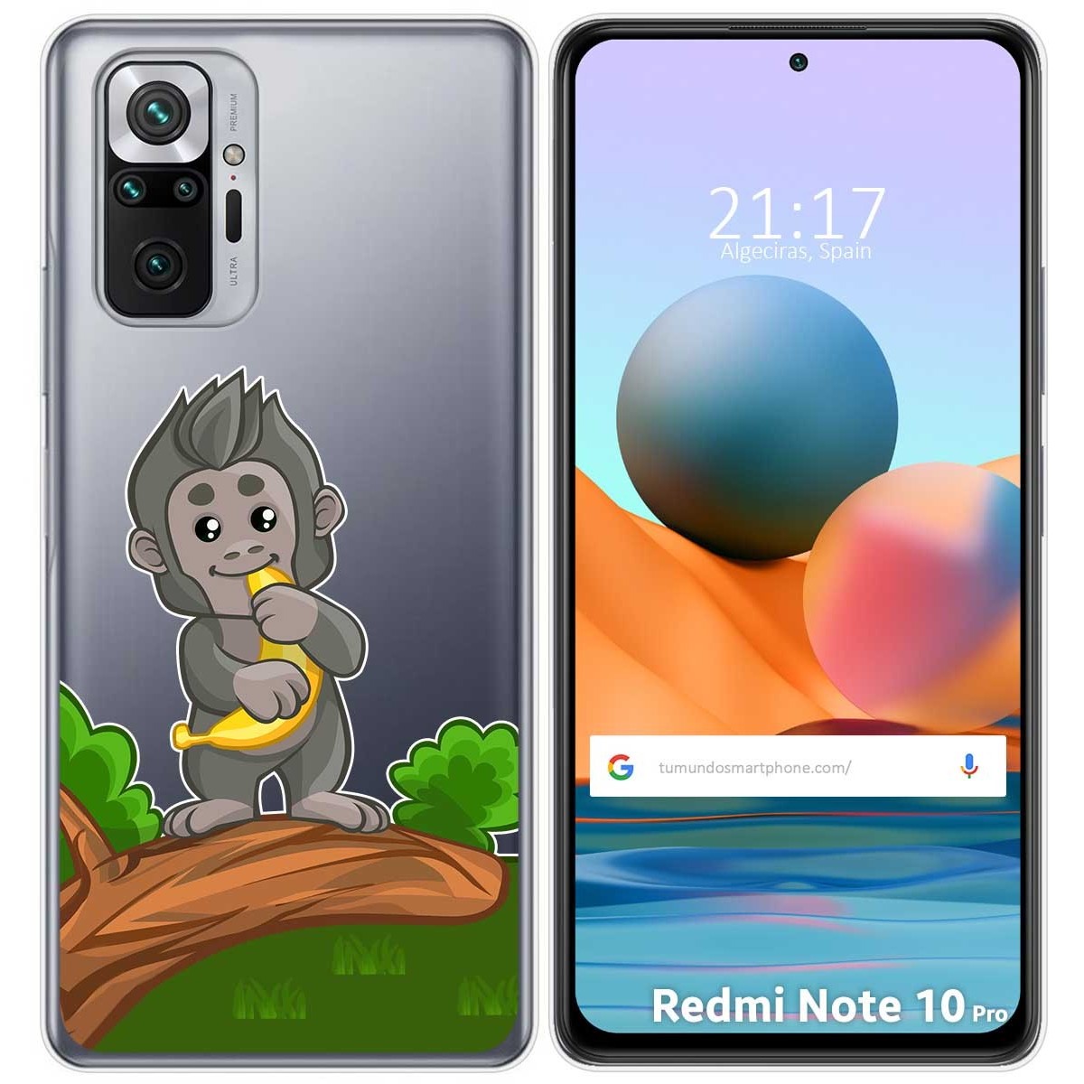Funda Gel Transparente para Xiaomi Redmi Note 10 Pro diseño Mono Dibujos