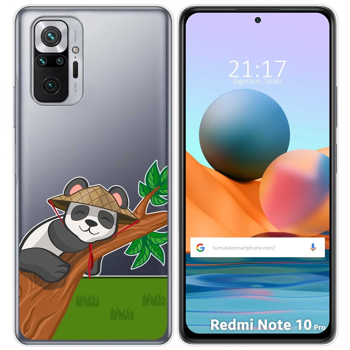 Funda Gel Transparente para Xiaomi Redmi Note 10 Pro diseño Panda Dibujos