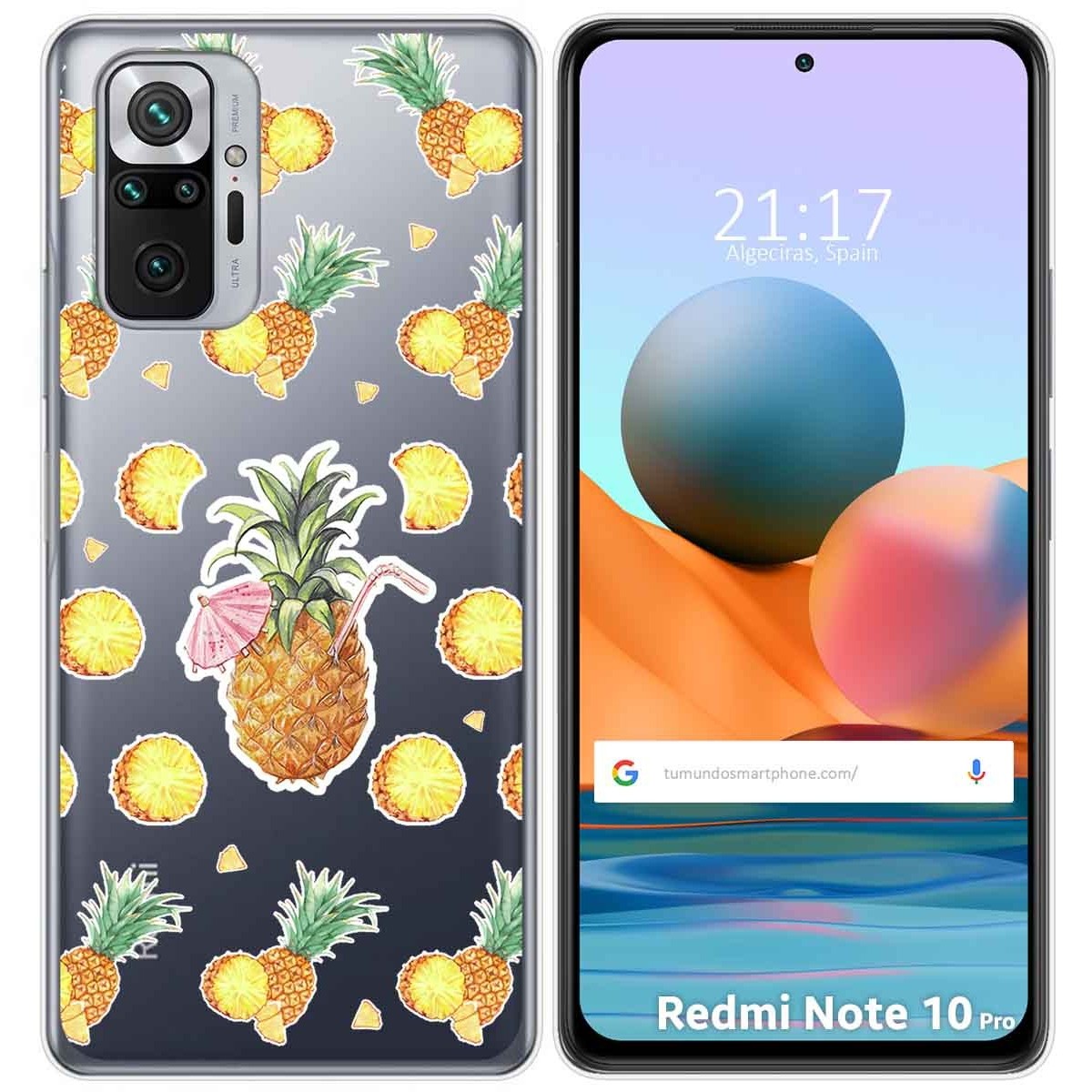 Funda Gel Transparente para Xiaomi Redmi Note 10 Pro diseño Piña Dibujos