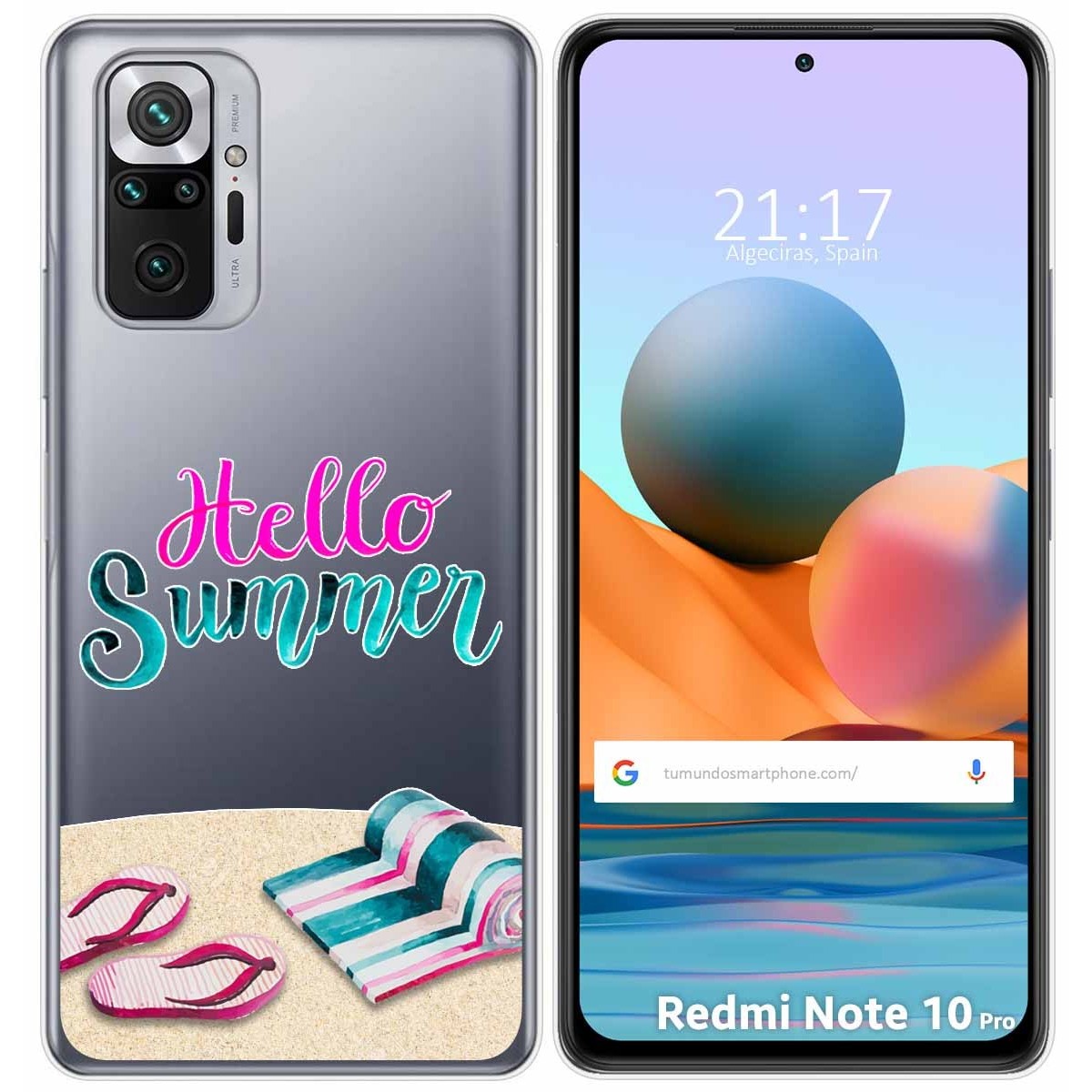Funda Gel Transparente para Xiaomi Redmi Note 10 Pro diseño Summer Dibujos