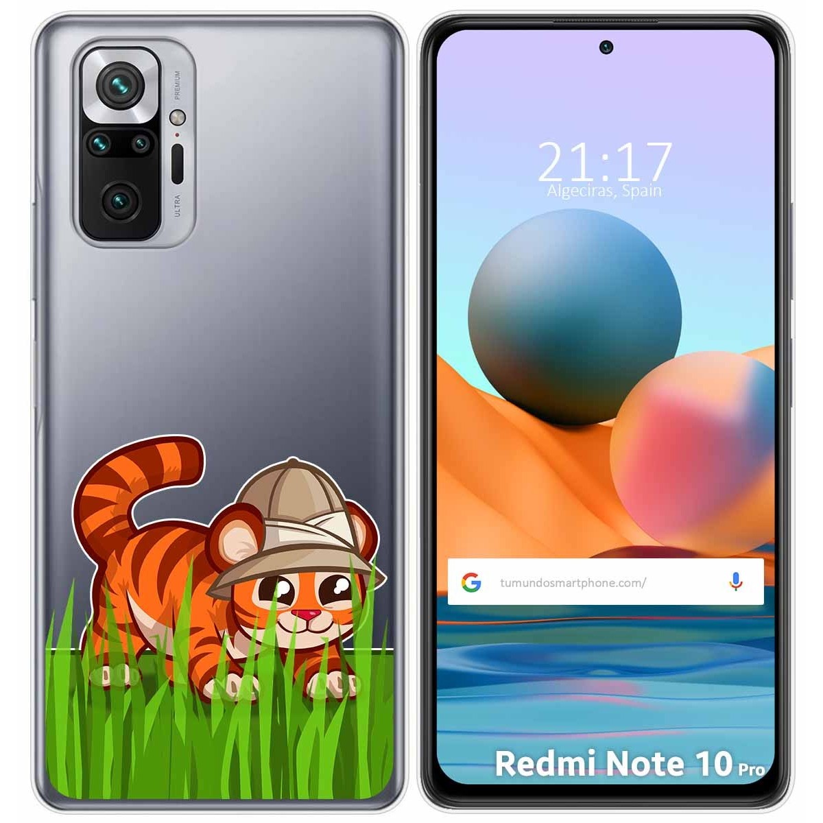 Funda Gel Transparente para Xiaomi Redmi Note 10 Pro diseño Tigre Dibujos