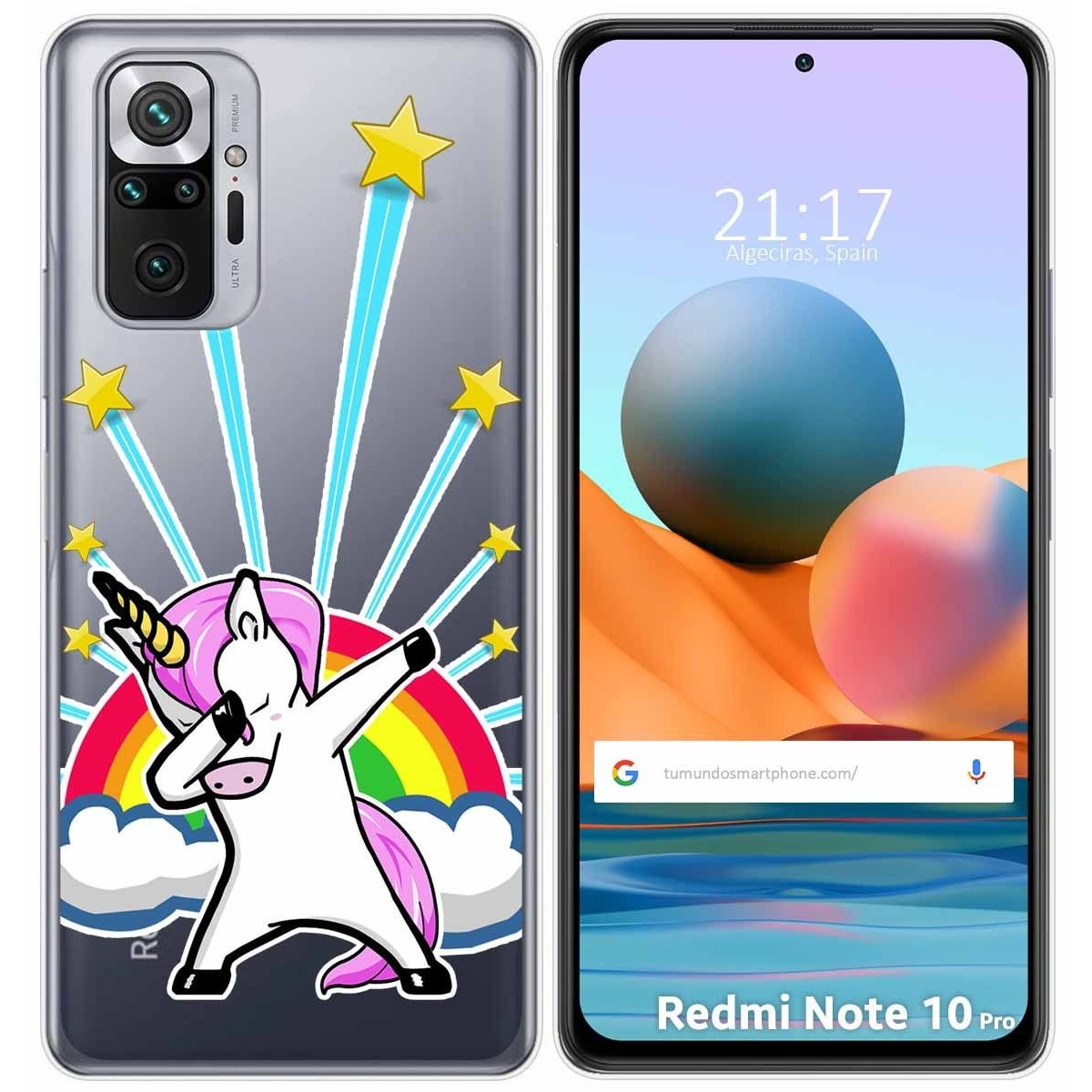 Funda Gel Transparente para Xiaomi Redmi Note 10 Pro diseño Unicornio Dibujos