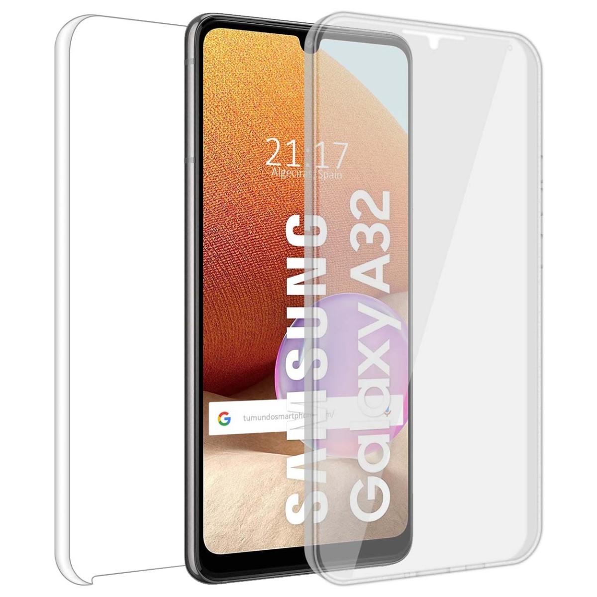 Funda Doble Transparente Pc + Tpu Full Body 360 para Samsung Galaxy A32 4G