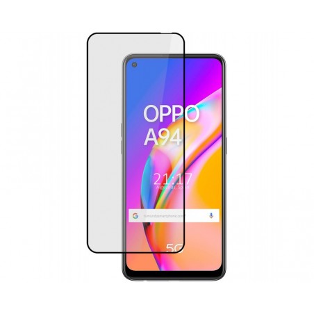Protector Cristal Templado Completo 5D Full Glue Negro para Oppo A94 5G Vidrio