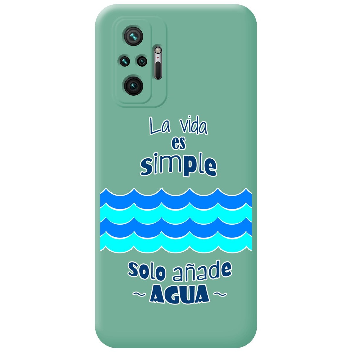 Funda Silicona Líquida Verde para Xiaomi Redmi Note 10 Pro diseño Agua Dibujos