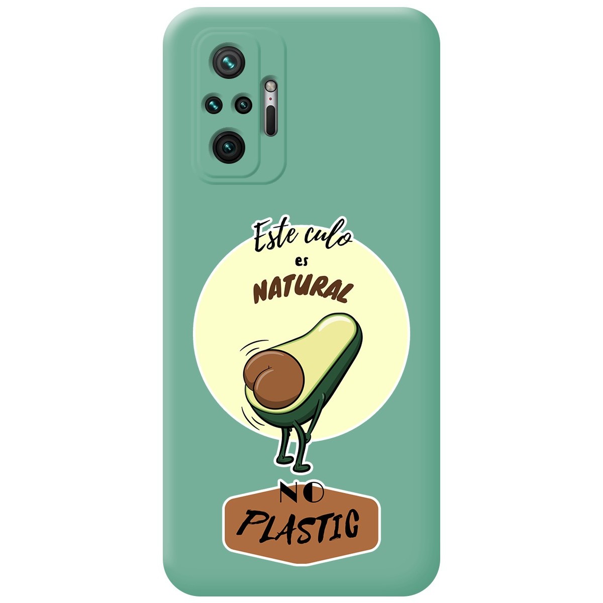 Funda Silicona Líquida Verde para Xiaomi Redmi Note 10 Pro diseño Culo Natural Dibujos