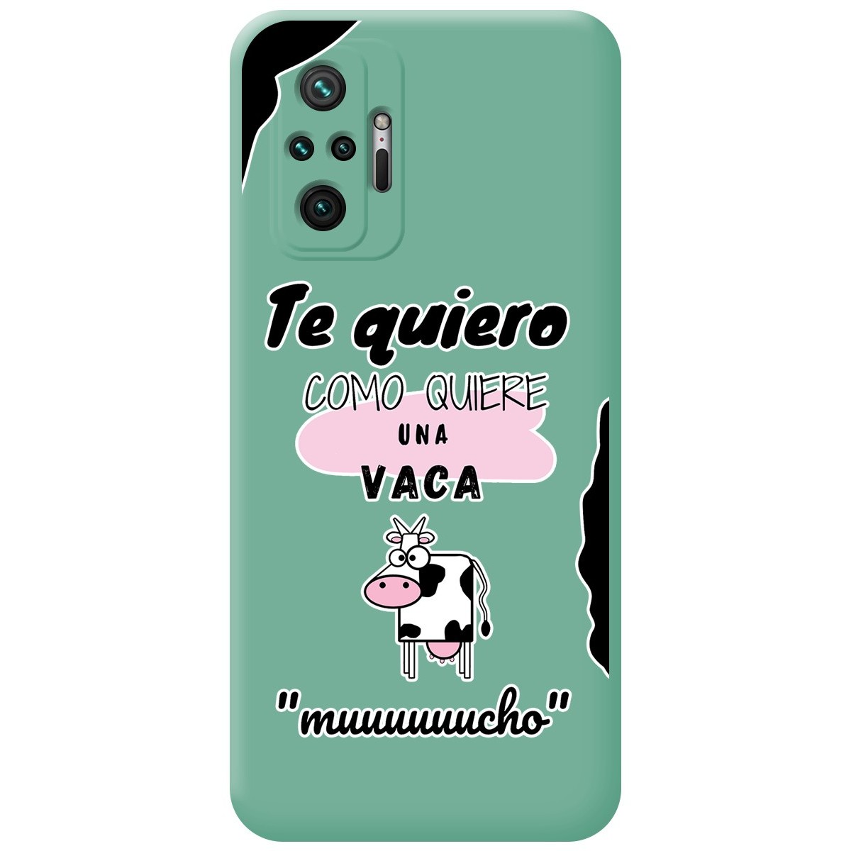 Funda Silicona Líquida Verde para Xiaomi Redmi Note 10 Pro diseño Vaca Dibujos