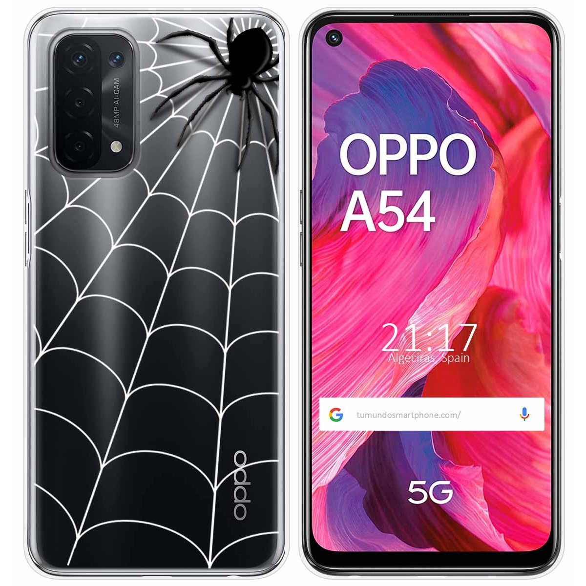 Funda Gel Transparente para Oppo A54 5G / A74 5G diseño Araña Dibujos