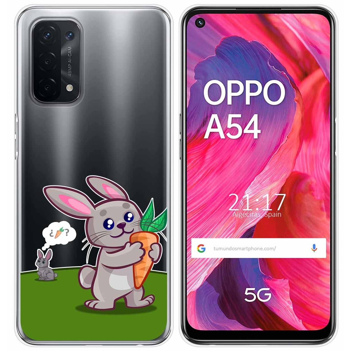 Funda Gel Transparente para Oppo A54 5G / A74 5G diseño Conejo Dibujos