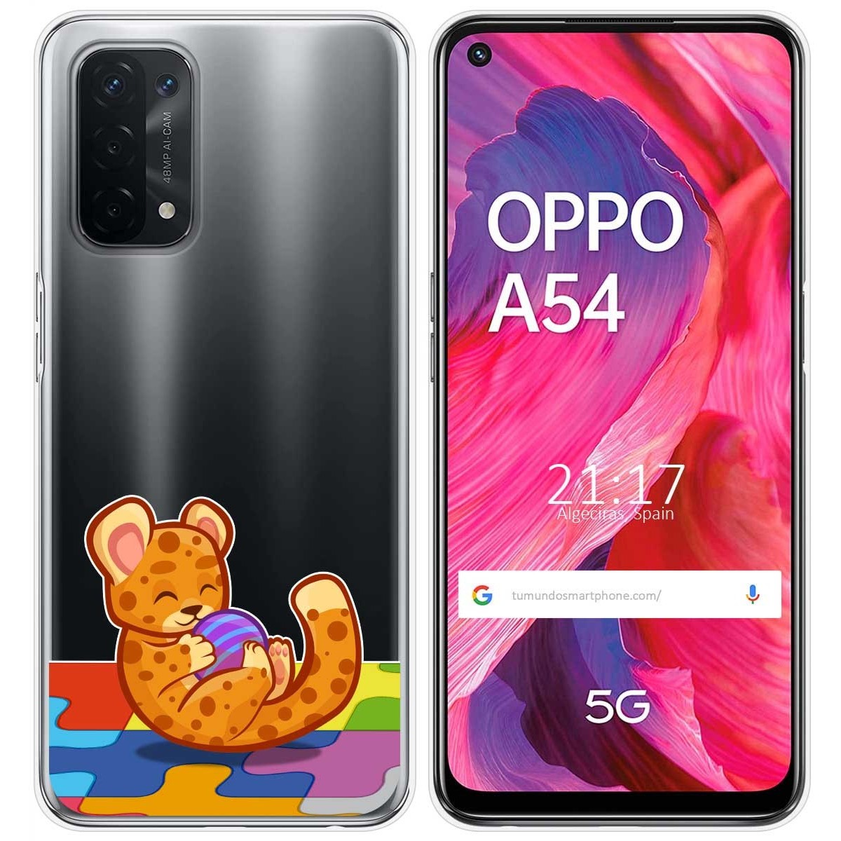Funda Gel Transparente para Oppo A54 5G / A74 5G diseño Leopardo Dibujos