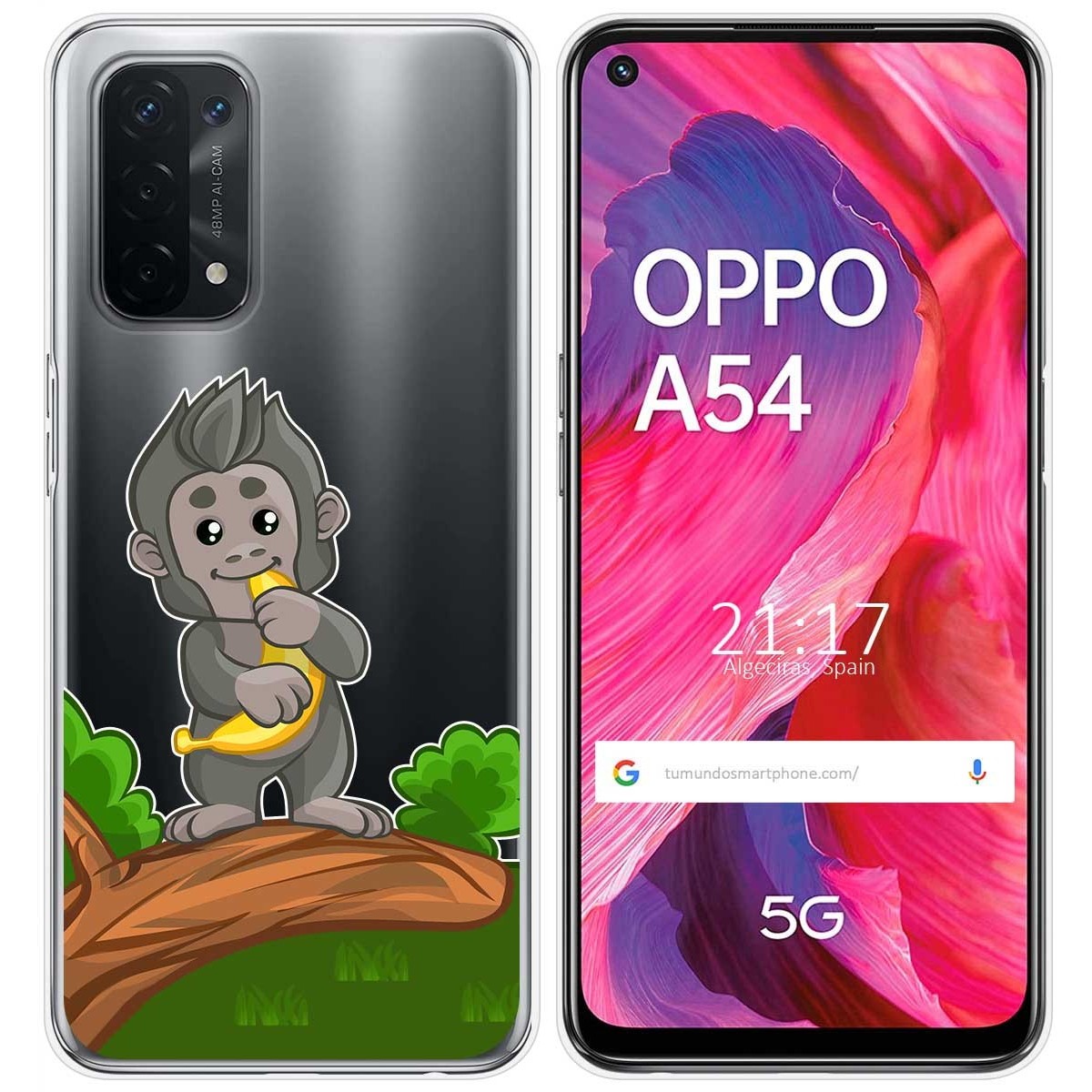Funda Gel Transparente para Oppo A54 5G / A74 5G diseño Mono Dibujos