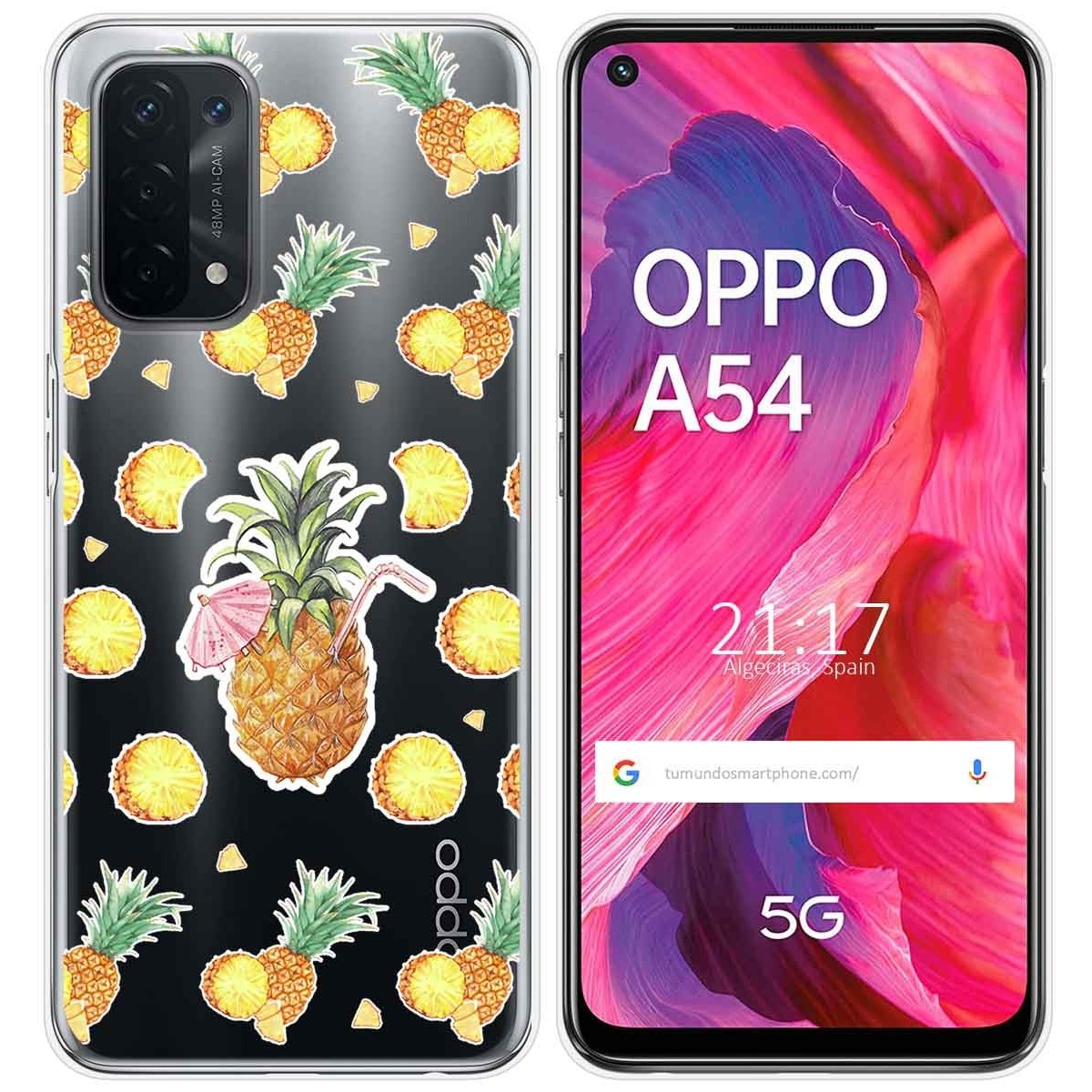 Funda Gel Transparente para Oppo A54 5G / A74 5G diseño Piña Dibujos