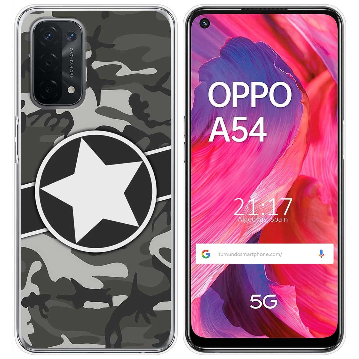 Funda Gel Tpu para Oppo A54 5G / A74 5G diseño Camuflaje 02 Dibujos