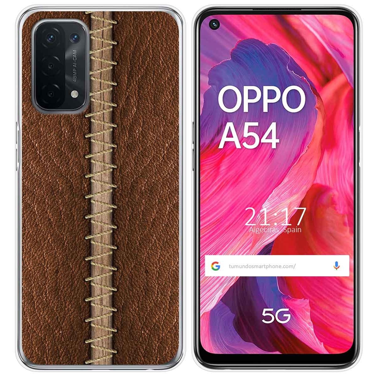 Funda Gel Tpu para Oppo A54 5G / A74 5G diseño Cuero 01 Dibujos