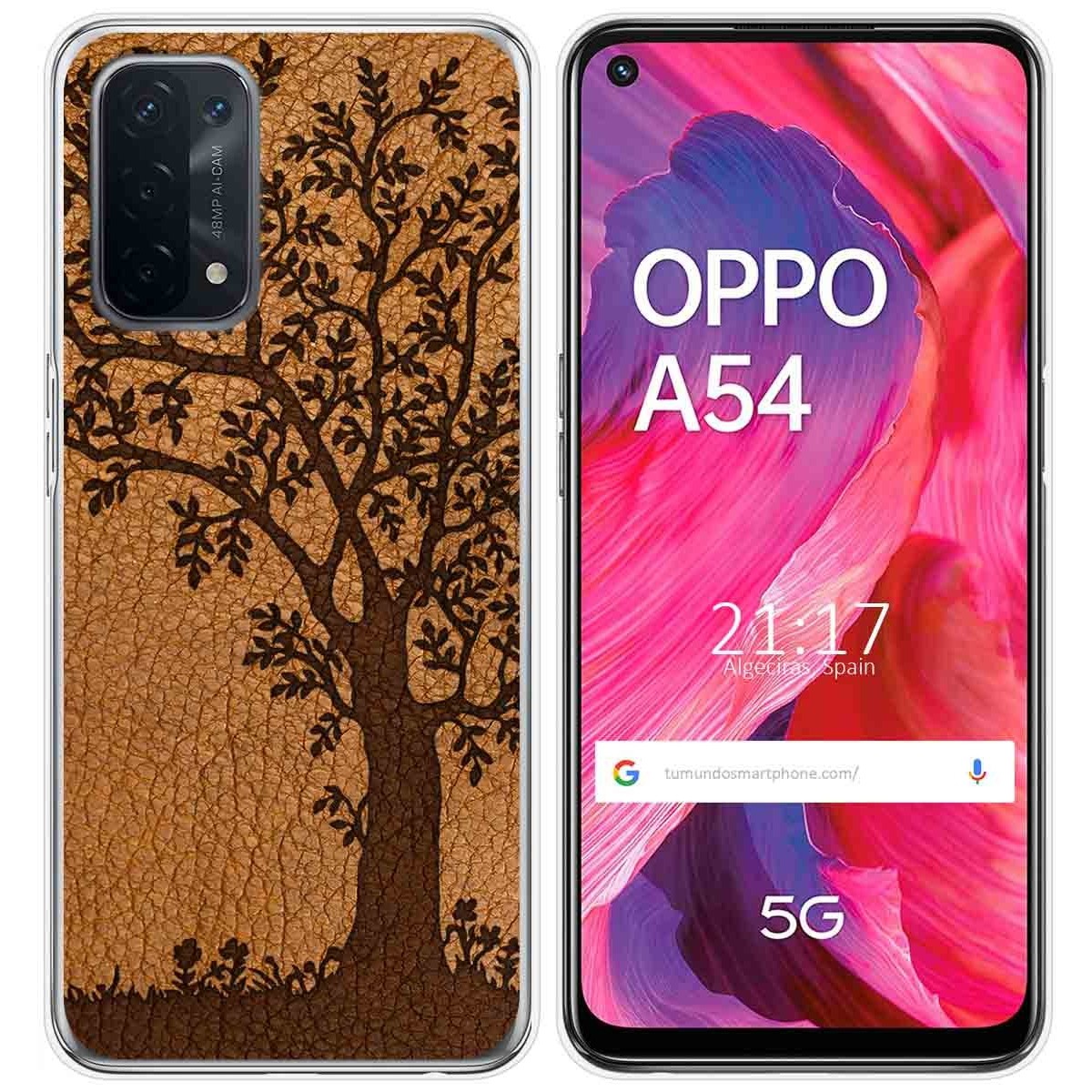 Funda Gel Tpu para Oppo A54 5G / A74 5G diseño Cuero 03 Dibujos